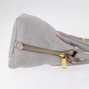 Miu Miu Hand Bag Leather 2way Gray Gold Auth 167877A-5