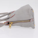 Miu Miu Hand Bag Leather 2way Gray Gold Auth 167877A-6