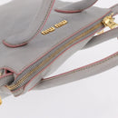 Miu Miu Hand Bag Leather 2way Gray Gold Auth 167877A-7
