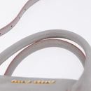 Miu Miu Hand Bag Leather 2way Gray Gold Auth 167877A-9