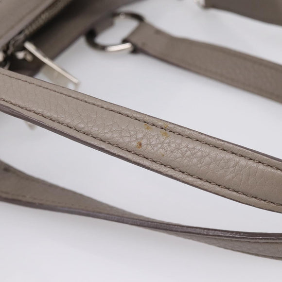 Miu Miu Hand Bag Leather 2way Gray Silver Auth 167878A