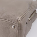 Miu Miu Hand Bag Leather 2way Gray Silver Auth 167878A-19