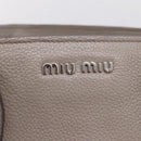 Miu Miu Hand Bag Leather 2way Gray Silver Auth 167878A-21