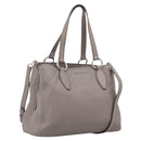 Miu Miu Hand Bag Leather 2way Gray Silver Auth 167878A-1