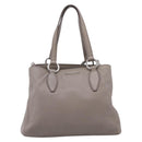Miu Miu Hand Bag Leather 2way Gray Silver Auth 167878A-13
