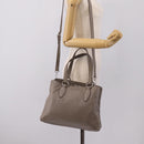 Miu Miu Hand Bag Leather 2way Gray Silver Auth 167878A-30