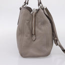 Miu Miu Hand Bag Leather 2way Gray Silver Auth 167878A-4