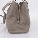 Miu Miu Hand Bag Leather 2way Gray Silver Auth 167878A-5