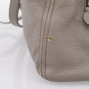Miu Miu Hand Bag Leather 2way Gray Silver Auth 167878A-6