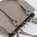 Miu Miu Hand Bag Leather 2way Gray Silver Auth 167878A-14