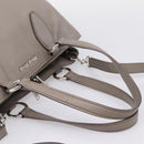 Miu Miu Hand Bag Leather 2way Gray Silver Auth 167878A-8