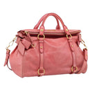 Miu Miu Hand Bag Leather 2way Pink Gold Auth 167879M-1