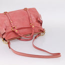 Miu Miu Hand Bag Leather 2way Pink Gold Auth 167879M-8