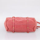 Miu Miu Hand Bag Leather 2way Pink Gold Auth 167879M-5