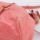 Miu Miu Hand Bag Leather 2way Pink Gold Auth 167879M-17