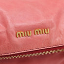 Miu Miu Hand Bag Leather 2way Pink Gold Auth 167879M-19