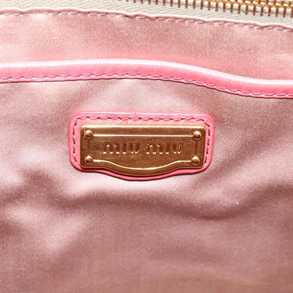 Miu Miu Hand Bag Leather 2way Pink Gold Auth 167879M