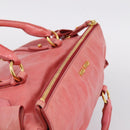 Miu Miu Hand Bag Leather 2way Pink Gold Auth 167879M-6