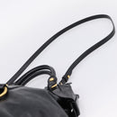 Miu Miu Hand Bag Leather 2way Black Gold Auth 167880M-10