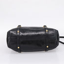 Miu Miu Hand Bag Leather 2way Black Gold Auth 167880M-11