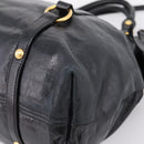 Miu Miu Hand Bag Leather 2way Black Gold Auth 167880M-9