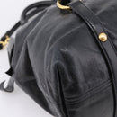 Miu Miu Hand Bag Leather 2way Black Gold Auth 167880M-13