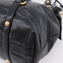 Miu Miu Hand Bag Leather 2way Black Gold Auth 167880M-17