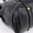 Miu Miu Hand Bag Leather 2way Black Gold Auth 167880M-15