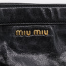Miu Miu Hand Bag Leather 2way Black Gold Auth 167880M-19
