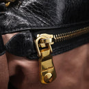 Miu Miu Hand Bag Leather 2way Black Gold Auth 167880M-21