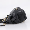 Miu Miu Hand Bag Leather 2way Black Gold Auth 167880M-3