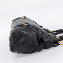 Miu Miu Hand Bag Leather 2way Black Gold Auth 167880M-5