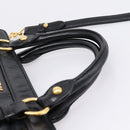 Miu Miu Hand Bag Leather 2way Black Gold Auth 167880M-8