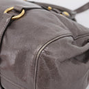 Miu Miu Hand Bag Leather 2way Gray Gold Auth 167881M-15