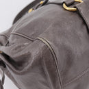 Miu Miu Hand Bag Leather 2way Gray Gold Auth 167881M-16