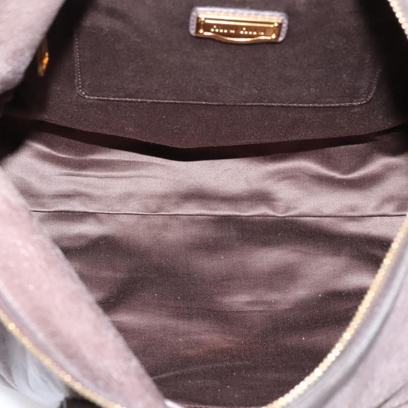 Miu Miu Hand Bag Leather 2way Gray Gold Auth 167881M