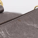 Miu Miu Hand Bag Leather 2way Gray Gold Auth 167881M-7