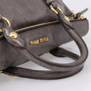 Miu Miu Hand Bag Leather 2way Gray Gold Auth 167881M-8