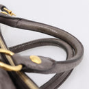 Miu Miu Hand Bag Leather 2way Gray Gold Auth 167881M-9