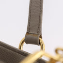 Miu Miu Hand Bag Leather 2way Gray Gold Auth 167882A-13