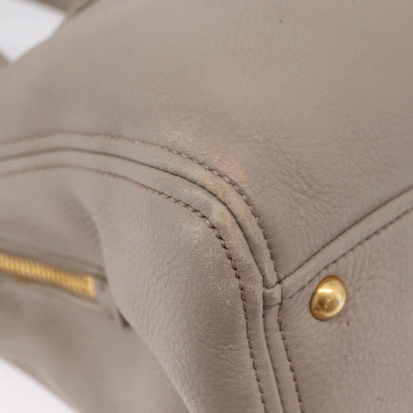 Miu Miu Hand Bag Leather 2way Gray Gold Auth 167882A