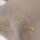 Miu Miu Hand Bag Leather 2way Gray Gold Auth 167882A-20