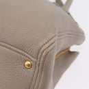 Miu Miu Hand Bag Leather 2way Gray Gold Auth 167882A-21
