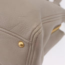 Miu Miu Hand Bag Leather 2way Gray Gold Auth 167882A-23