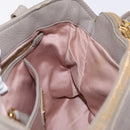 Miu Miu Hand Bag Leather 2way Gray Gold Auth 167882A-29