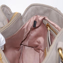 Miu Miu Hand Bag Leather 2way Gray Gold Auth 167882A-30