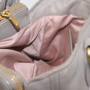 Miu Miu Hand Bag Leather 2way Gray Gold Auth 167882A-33