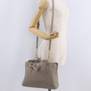 Miu Miu Hand Bag Leather 2way Gray Gold Auth 167882A-38