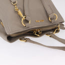 Miu Miu Hand Bag Leather 2way Gray Gold Auth 167882A-8