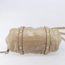 Miu Miu Hand Bag Leather 2way Beige Gold Auth 167884M-12